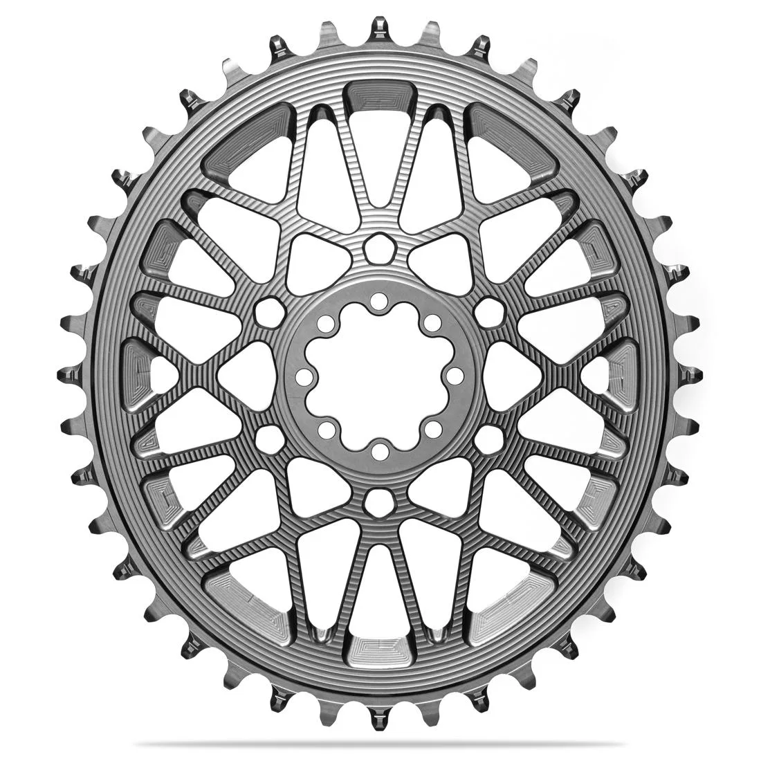 Product photo of a chainring on a white background
